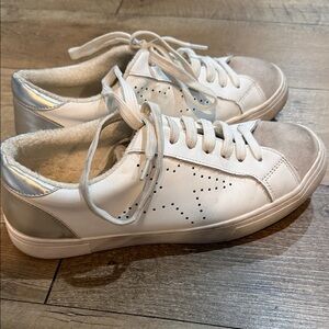 Steve Madden White and Silver Women's Sneakers